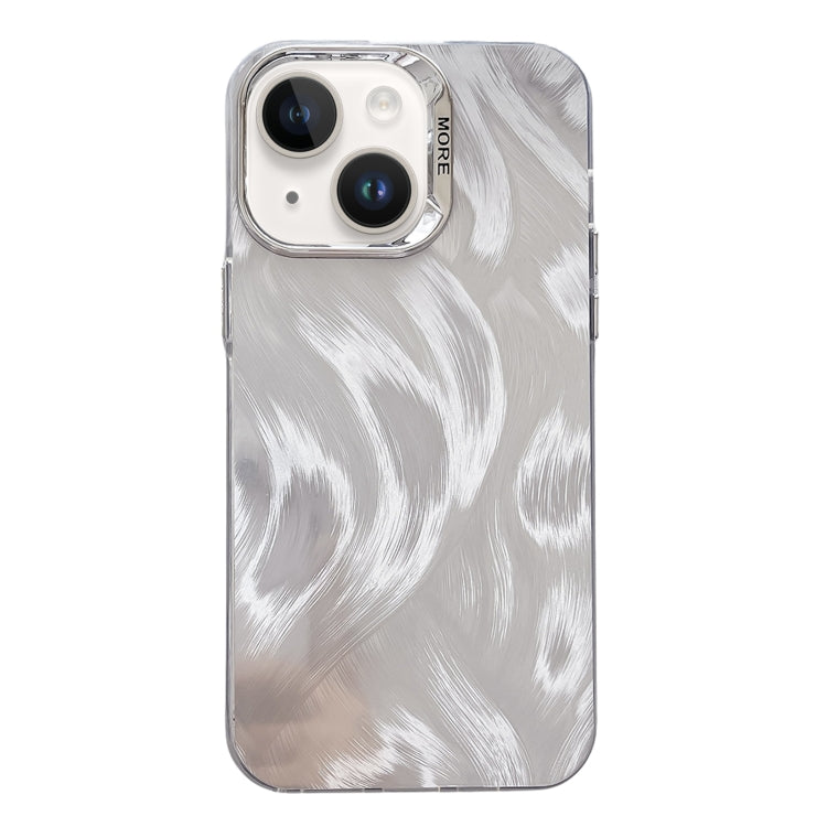 Color Silver IMD Feather Pattern Shockproof Phone Case, For iPhone 15 Pro Max, For iPhone 15 Pro, For iPhone 15, For iPhone 14, For iPhone 14 Pro, For iPhone 14 Pro Max, For iPhone 13 Pro Max, For iPhone 13 Pro, For iPhone 13, For iPhone 12������������...