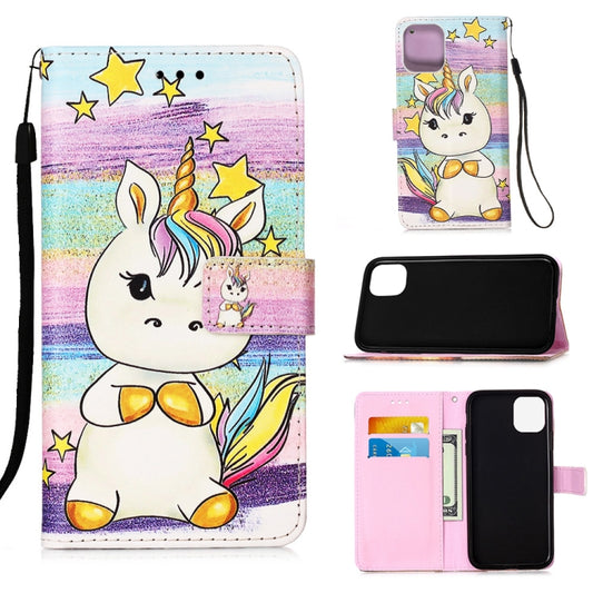 Painted flat texture leather iPhone 12 Pro Max case with lanyard and card slot front view