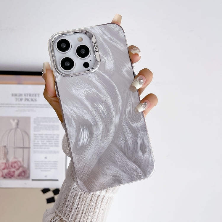 Color Silver IMD Feather Pattern Shockproof Phone Case, For iPhone 15 Pro Max, For iPhone 15 Pro, For iPhone 15, For iPhone 14, For iPhone 14 Pro, For iPhone 14 Pro Max, For iPhone 13 Pro Max, For iPhone 13 Pro, For iPhone 13, For iPhone 12������������...