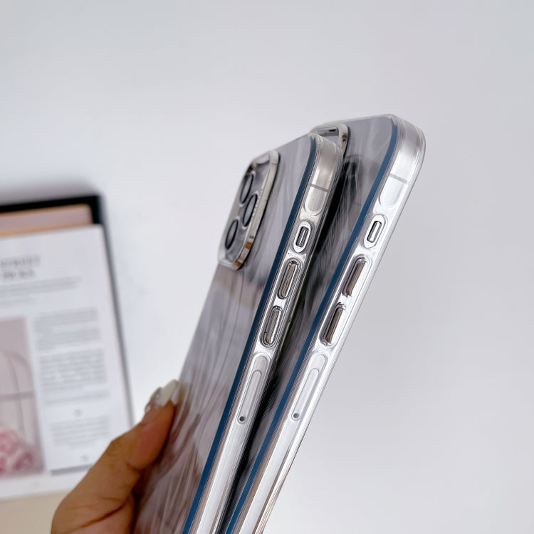 Color Silver IMD Feather Pattern Shockproof Phone Case, For iPhone 15 Pro Max, For iPhone 15 Pro, For iPhone 15, For iPhone 14, For iPhone 14 Pro, For iPhone 14 Pro Max, For iPhone 13 Pro Max, For iPhone 13 Pro, For iPhone 13, For iPhone 12������������...