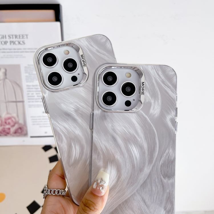 Color Silver IMD Feather Pattern Shockproof Phone Case, For iPhone 15 Pro Max, For iPhone 15 Pro, For iPhone 15, For iPhone 14, For iPhone 14 Pro, For iPhone 14 Pro Max, For iPhone 13 Pro Max, For iPhone 13 Pro, For iPhone 13, For iPhone 12������������...
