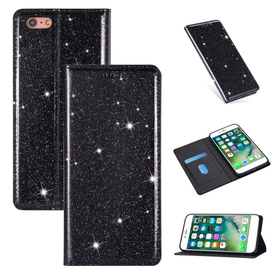 Ultrathin glitter magnetic leather flip case for iPhone 11, 8 Plus, 7 Plus with card slots and stand holder