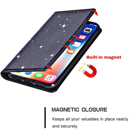 Ultrathin magnetic closure leather case iPhone 11 Pro showing interior card storage