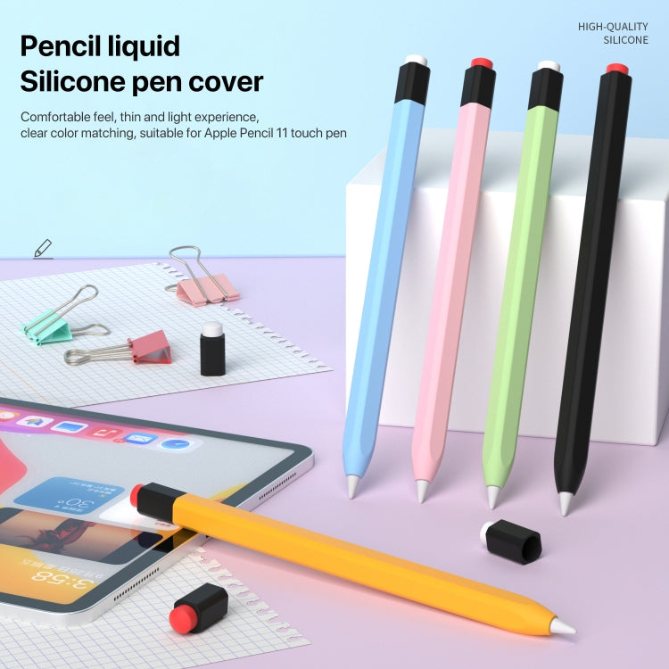 Retro Pencil Style Liquid Silicone Stylus Case, For Apple Pencil 1