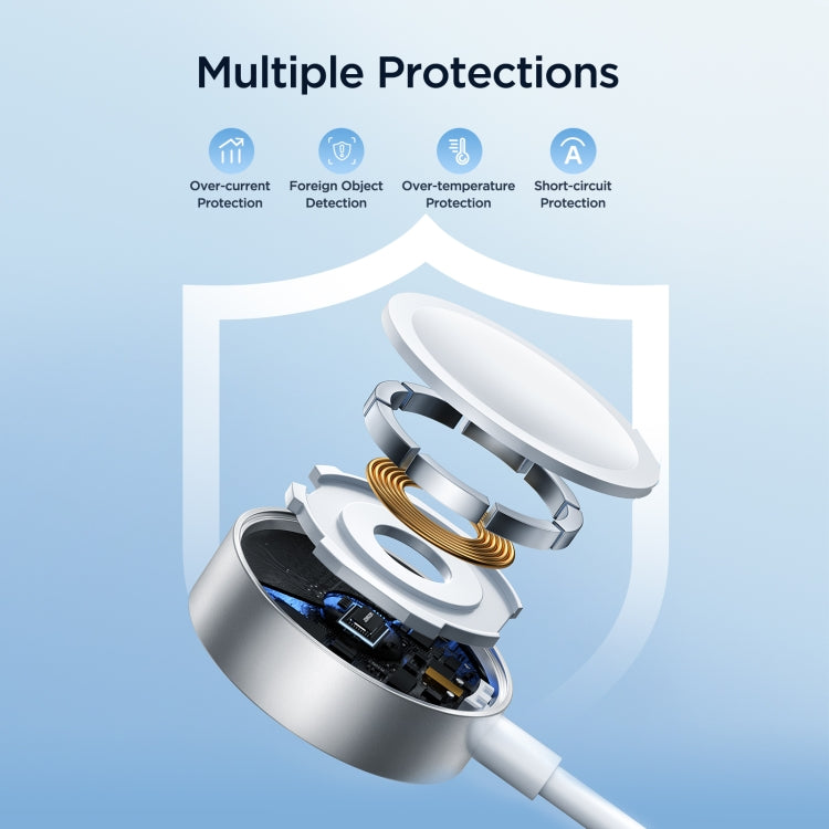 JOYROOM S-IW007 3 in 1 USB to Dual 8 Pin + Magnetic Watch Wireless Charging Data Cable, Length: 1.2m, S-IW007