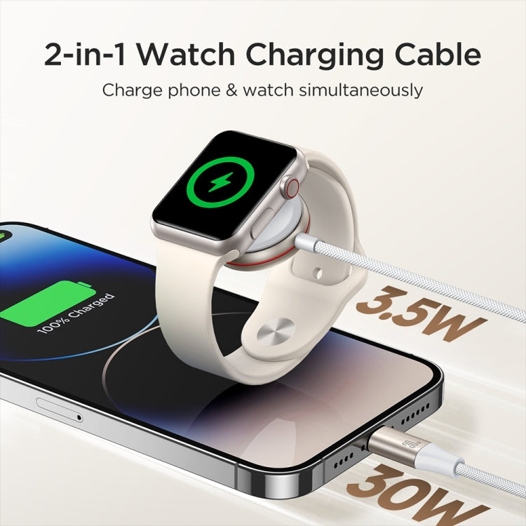JOYROOM S-IW012 2 in 1 USB to 8 Pin + Magnetic Watch Wireless Charging Data Cable, Cable Length: 1.5m, S-IW012
