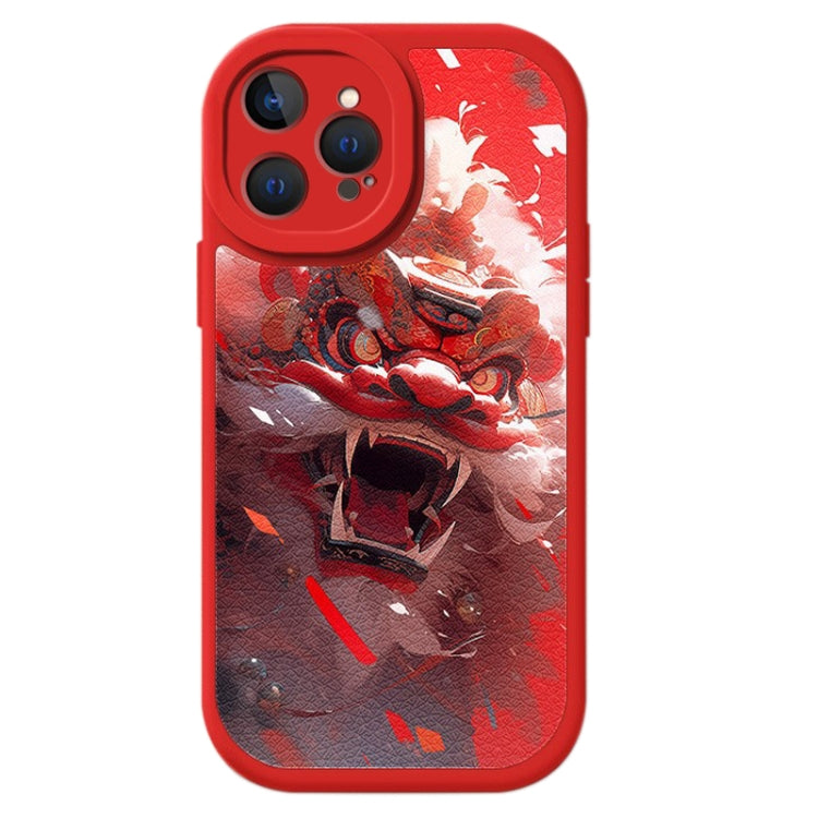 Lamb Leather Texture New Year Design Full Coverage Phone Case, For iPhone 15 Pro Max, For iPhone 15 Pro