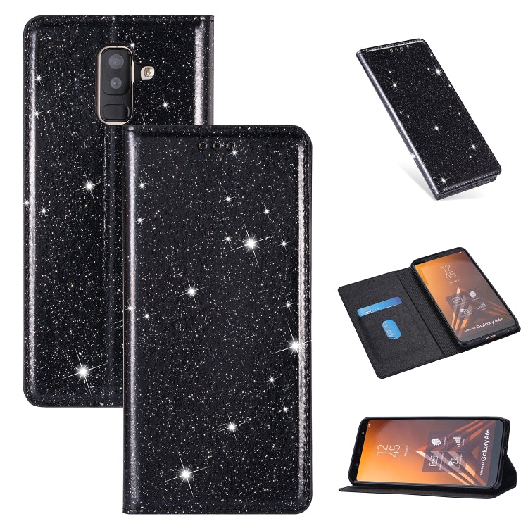 Ultrathin Glitter Magnetic Horizontal Flip Leather Case with Holder & Card Slots, For Samsung Galaxy A6+ / J8 (2018), For Samsung Galaxy A10e, For Samsung Galaxy A20 / A30, For Samsung Galaxy A20e
