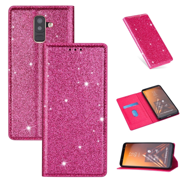 Ultrathin Glitter Magnetic Horizontal Flip Leather Case with Holder & Card Slots, For Samsung Galaxy A6+ / J8 (2018), For Samsung Galaxy A10e, For Samsung Galaxy A20 / A30, For Samsung Galaxy A20e
