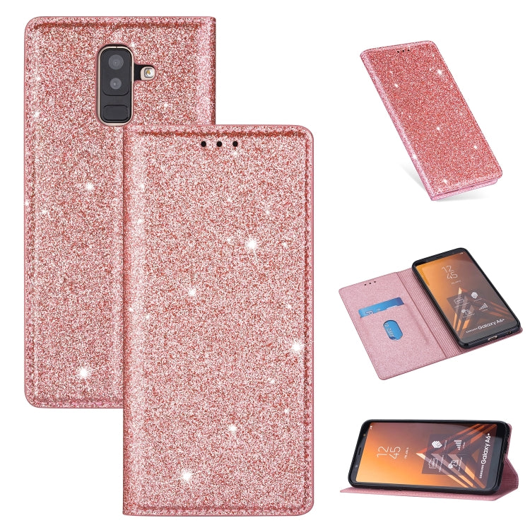 Ultrathin Glitter Magnetic Horizontal Flip Leather Case with Holder & Card Slots, For Samsung Galaxy A6+ / J8 (2018), For Samsung Galaxy A10e, For Samsung Galaxy A20 / A30, For Samsung Galaxy A20e