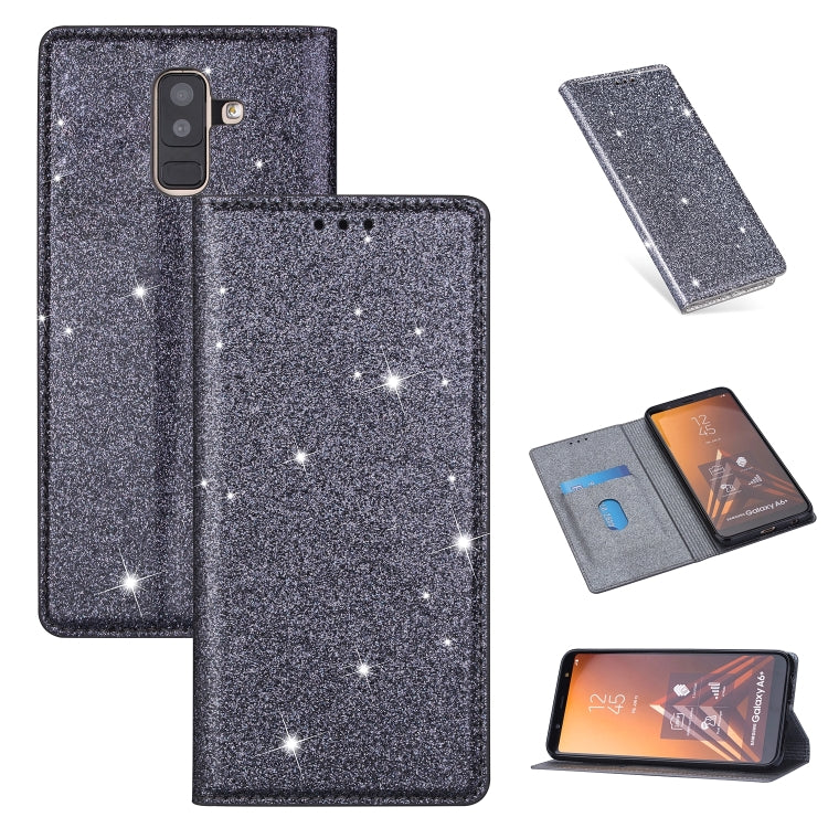 Ultrathin Glitter Magnetic Horizontal Flip Leather Case with Holder & Card Slots, For Samsung Galaxy A6+ / J8 (2018), For Samsung Galaxy A10e, For Samsung Galaxy A20 / A30, For Samsung Galaxy A20e