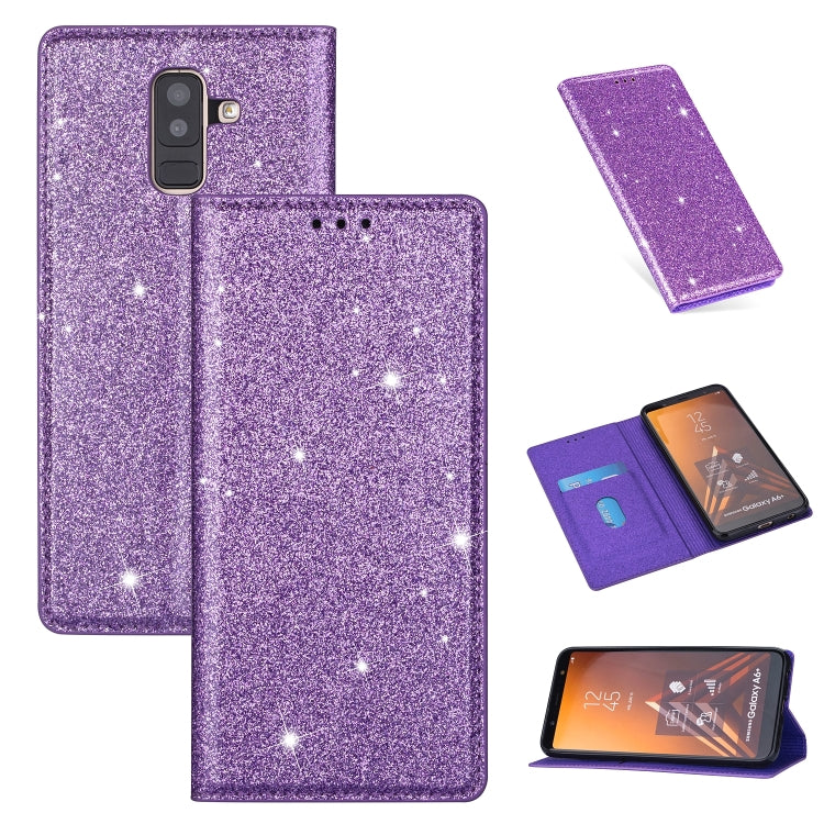 Ultrathin Glitter Magnetic Horizontal Flip Leather Case with Holder & Card Slots, For Samsung Galaxy A6+ / J8 (2018), For Samsung Galaxy A10e, For Samsung Galaxy A20 / A30, For Samsung Galaxy A20e