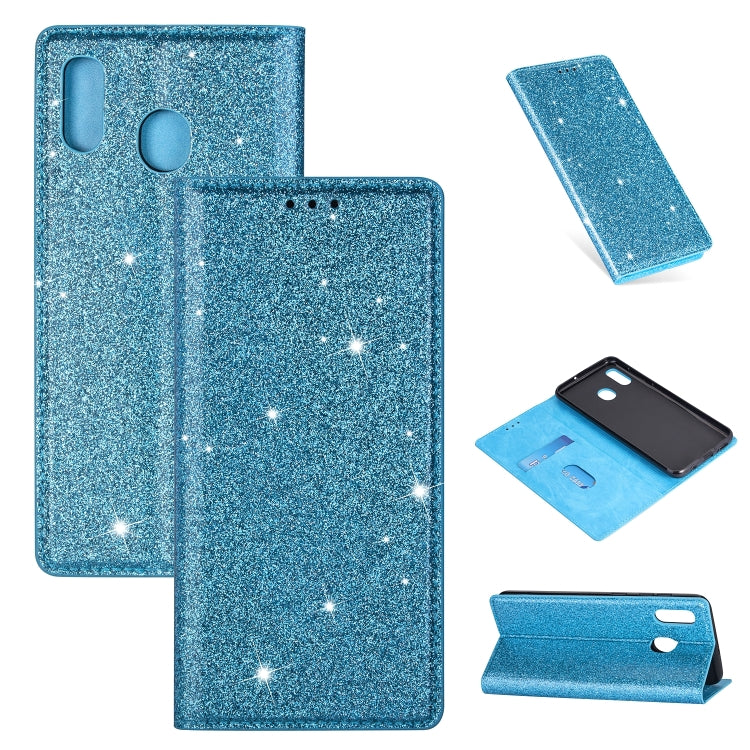 Ultrathin Glitter Magnetic Horizontal Flip Leather Case with Holder & Card Slots, For Samsung Galaxy A6+ / J8 (2018), For Samsung Galaxy A10e, For Samsung Galaxy A20 / A30, For Samsung Galaxy A20e
