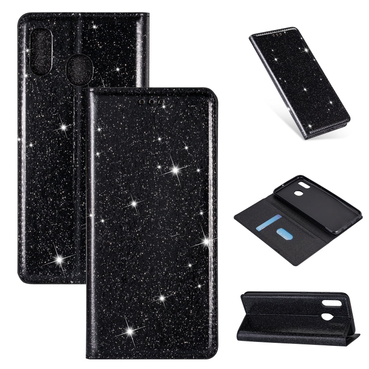 Ultrathin Glitter Magnetic Horizontal Flip Leather Case with Holder & Card Slots, For Samsung Galaxy A6+ / J8 (2018), For Samsung Galaxy A10e, For Samsung Galaxy A20 / A30, For Samsung Galaxy A20e