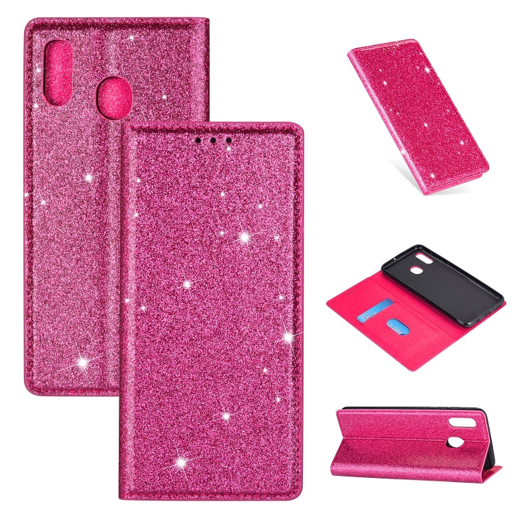 Ultrathin Glitter Magnetic Horizontal Flip Leather Case with Holder & Card Slots, For Samsung Galaxy A6+ / J8 (2018), For Samsung Galaxy A10e, For Samsung Galaxy A20 / A30, For Samsung Galaxy A20e