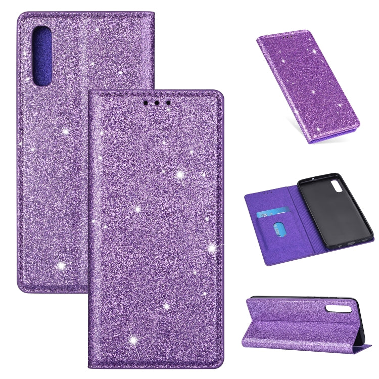 Ultrathin Glitter Magnetic Horizontal Flip Leather Case with Holder & Card Slots, For Samsung Galaxy A40, For Samsung Galaxy A60, For Samsung Galaxy A20LF, For Samsung Galaxy A30s / A50 / A50s