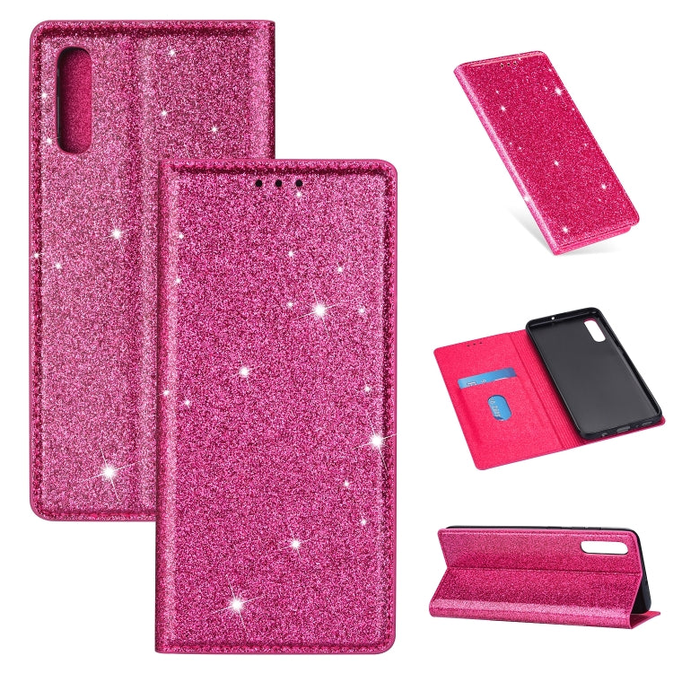Ultrathin Glitter Magnetic Horizontal Flip Leather Case with Holder & Card Slots, For Samsung Galaxy A70, For Samsung Galaxy A7 (2018) / A750, For Samsung Galaxy J4 (2018), For Samsung Galaxy J4+