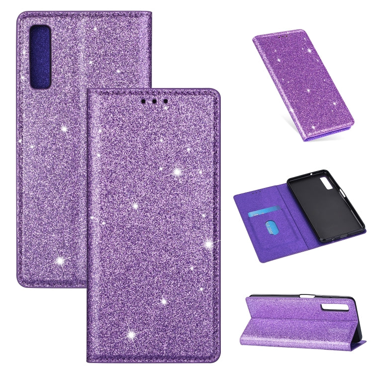 Ultrathin Glitter Magnetic Horizontal Flip Leather Case with Holder & Card Slots, For Samsung Galaxy A70, For Samsung Galaxy A7 (2018) / A750, For Samsung Galaxy J4 (2018), For Samsung Galaxy J4+