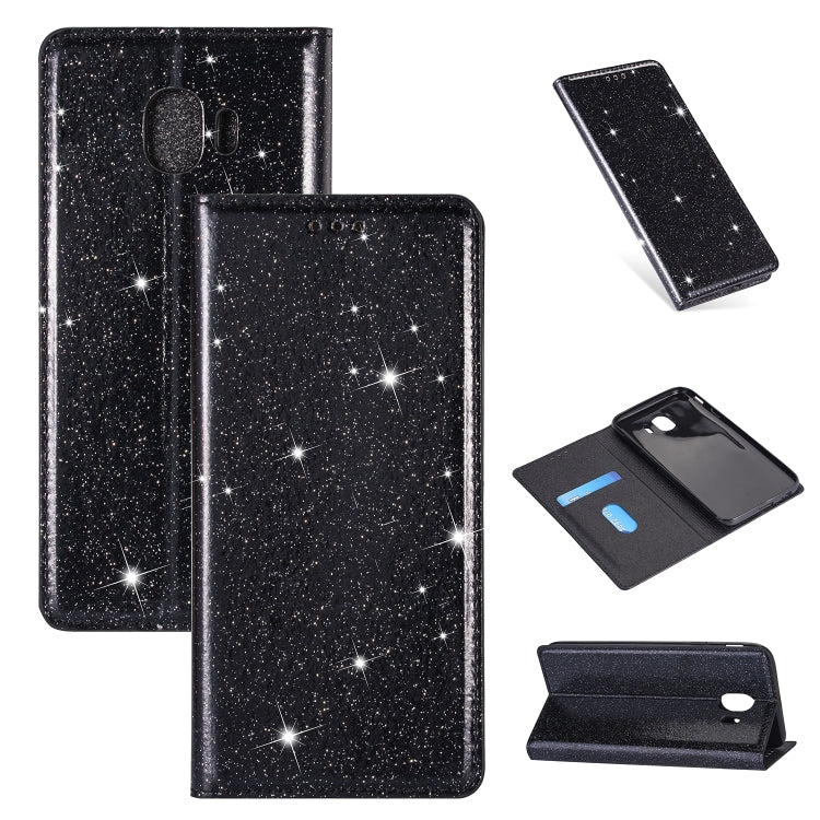 Ultrathin Glitter Magnetic Horizontal Flip Leather Case with Holder & Card Slots, For Samsung Galaxy A70, For Samsung Galaxy A7 (2018) / A750, For Samsung Galaxy J4 (2018), For Samsung Galaxy J4+