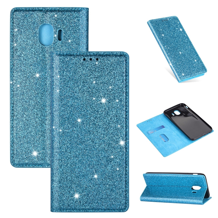 Ultrathin Glitter Magnetic Horizontal Flip Leather Case with Holder & Card Slots, For Samsung Galaxy A70, For Samsung Galaxy A7 (2018) / A750, For Samsung Galaxy J4 (2018), For Samsung Galaxy J4+