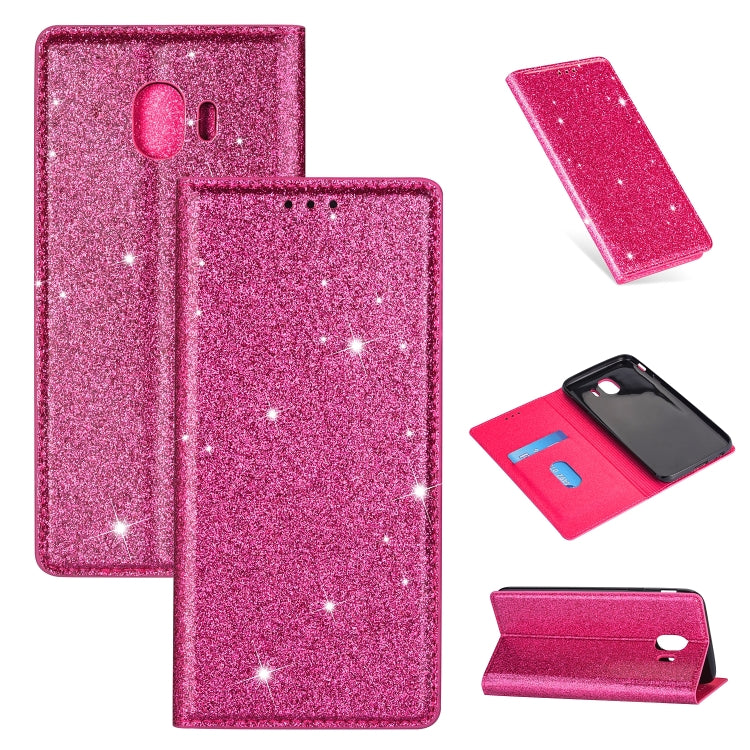 Ultrathin Glitter Magnetic Horizontal Flip Leather Case with Holder & Card Slots, For Samsung Galaxy A70, For Samsung Galaxy A7 (2018) / A750, For Samsung Galaxy J4 (2018), For Samsung Galaxy J4+