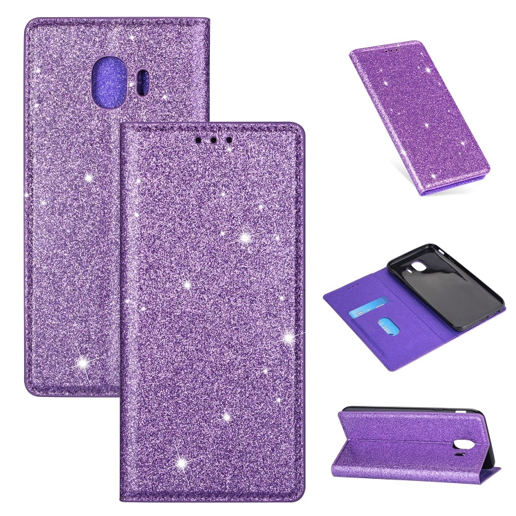 Ultrathin Glitter Magnetic Horizontal Flip Leather Case with Holder & Card Slots, For Samsung Galaxy A70, For Samsung Galaxy A7 (2018) / A750, For Samsung Galaxy J4 (2018), For Samsung Galaxy J4+