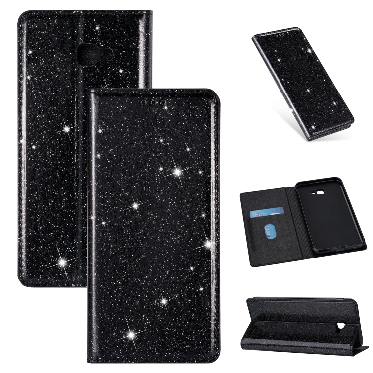 Ultrathin Glitter Magnetic Horizontal Flip Leather Case with Holder & Card Slots, For Samsung Galaxy A70, For Samsung Galaxy A7 (2018) / A750, For Samsung Galaxy J4 (2018), For Samsung Galaxy J4+