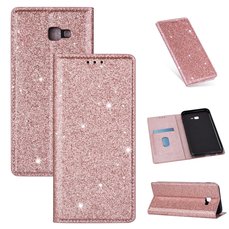 Ultrathin Glitter Magnetic Horizontal Flip Leather Case with Holder & Card Slots, For Samsung Galaxy A70, For Samsung Galaxy A7 (2018) / A750, For Samsung Galaxy J4 (2018), For Samsung Galaxy J4+