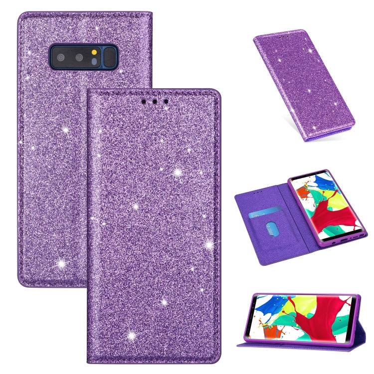 Ultrathin Glitter Magnetic Horizontal Flip Leather Case with Holder & Card Slots, For Samsung Galaxy J6 (2018), For Samsung Galaxy J6+, For Samsung Galaxy Note 8, For Samsung Galaxy Note 9