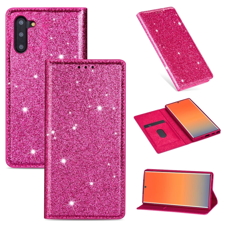 Ultrathin Glitter Magnetic Horizontal Flip Leather Case with Holder & Card Slots, For Samsung Galaxy Note 10, For Samsung Galaxy Note 10 Plus, For Samsung Galaxy S9, For Samsung Galaxy S10
