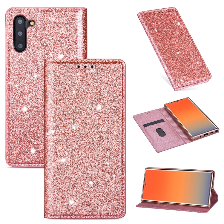Ultrathin Glitter Magnetic Horizontal Flip Leather Case with Holder & Card Slots, For Samsung Galaxy Note 10, For Samsung Galaxy Note 10 Plus, For Samsung Galaxy S9, For Samsung Galaxy S10