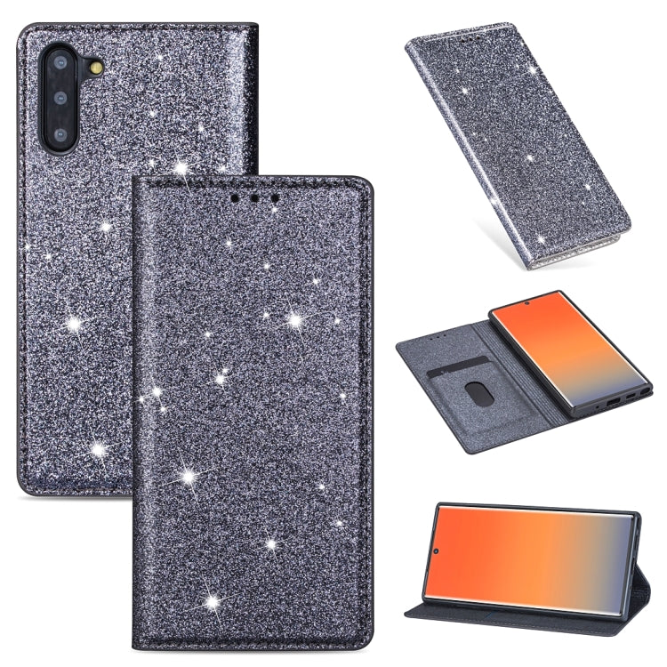 Ultrathin Glitter Magnetic Horizontal Flip Leather Case with Holder & Card Slots, For Samsung Galaxy Note 10, For Samsung Galaxy Note 10 Plus, For Samsung Galaxy S9, For Samsung Galaxy S10