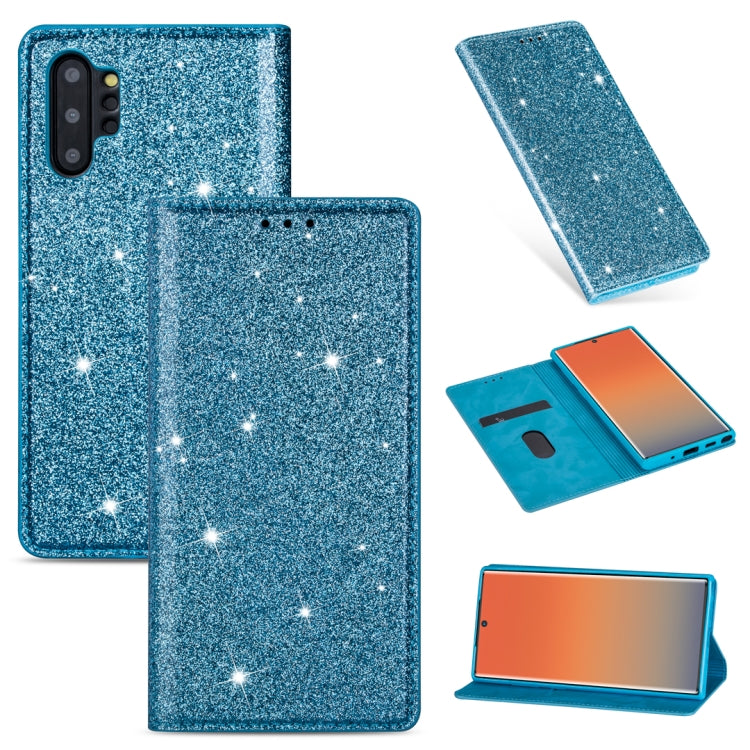Ultrathin Glitter Magnetic Horizontal Flip Leather Case with Holder & Card Slots, For Samsung Galaxy Note 10, For Samsung Galaxy Note 10 Plus, For Samsung Galaxy S9, For Samsung Galaxy S10