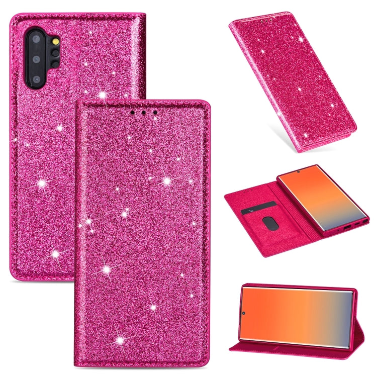 Ultrathin Glitter Magnetic Horizontal Flip Leather Case with Holder & Card Slots, For Samsung Galaxy Note 10, For Samsung Galaxy Note 10 Plus, For Samsung Galaxy S9, For Samsung Galaxy S10