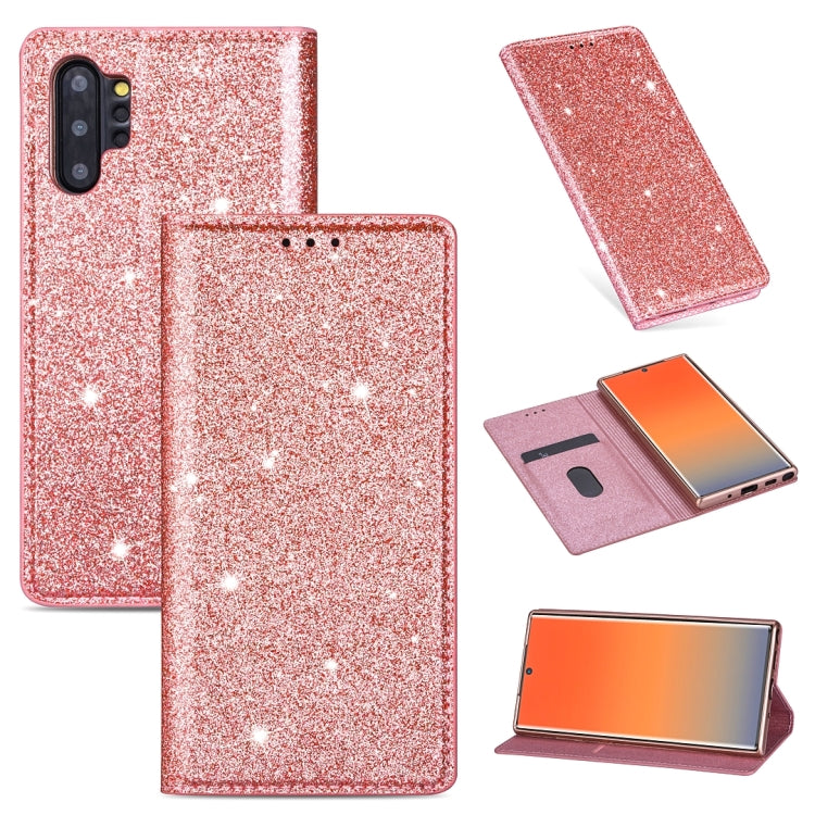 Ultrathin Glitter Magnetic Horizontal Flip Leather Case with Holder & Card Slots, For Samsung Galaxy Note 10, For Samsung Galaxy Note 10 Plus, For Samsung Galaxy S9, For Samsung Galaxy S10