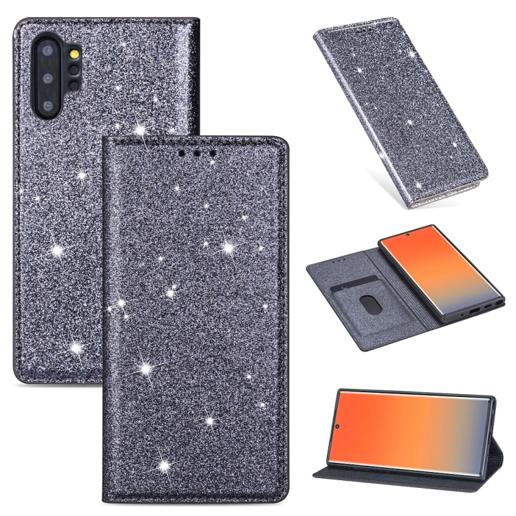 Ultrathin Glitter Magnetic Horizontal Flip Leather Case with Holder & Card Slots, For Samsung Galaxy Note 10, For Samsung Galaxy Note 10 Plus, For Samsung Galaxy S9, For Samsung Galaxy S10