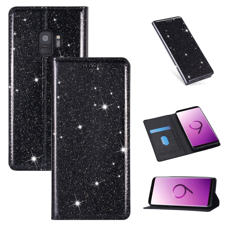 Ultrathin Glitter Magnetic Horizontal Flip Leather Case with Holder & Card Slots, For Samsung Galaxy Note 10, For Samsung Galaxy Note 10 Plus, For Samsung Galaxy S9, For Samsung Galaxy S10