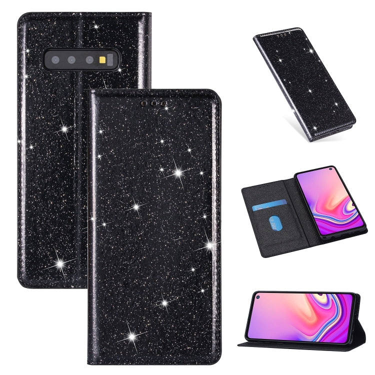 Ultrathin Glitter Magnetic Horizontal Flip Leather Case with Holder & Card Slots, For Samsung Galaxy Note 10, For Samsung Galaxy Note 10 Plus, For Samsung Galaxy S9, For Samsung Galaxy S10