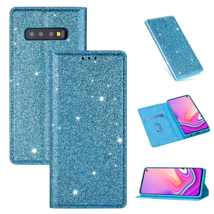 Ultrathin Glitter Magnetic Horizontal Flip Leather Case with Holder & Card Slots, For Samsung Galaxy Note 10, For Samsung Galaxy Note 10 Plus, For Samsung Galaxy S9, For Samsung Galaxy S10