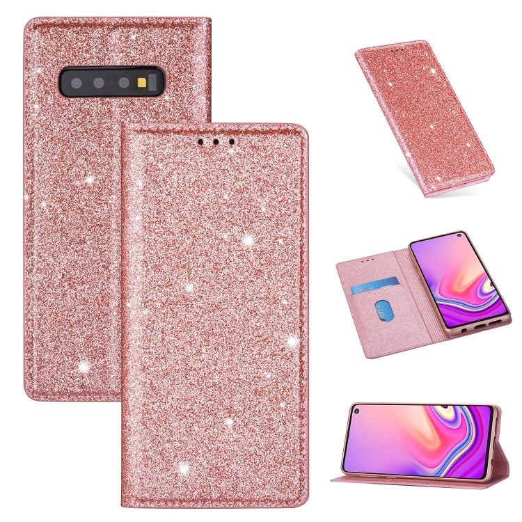 Ultrathin Glitter Magnetic Horizontal Flip Leather Case with Holder & Card Slots, For Samsung Galaxy S10e, For Samsung Galaxy S10+, For Samsung Galaxy A41, For Samsung Galaxy A81