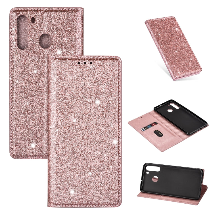 Ultrathin Glitter Magnetic Horizontal Flip Leather Case with Holder & Card Slots, For Samsung Galaxy A91, For Samsung Galaxy A21, For Samsung Galaxy A51, For Samsung Galaxy A71