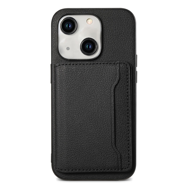 Calf Texture Card Bag Design Full Coverage Phone Case, For iPhone 15 Pro Max, For iPhone 15 Pro, For iPhone 15 Plus, For iPhone 15, For iPhone 14 Plus, For iPhone 14