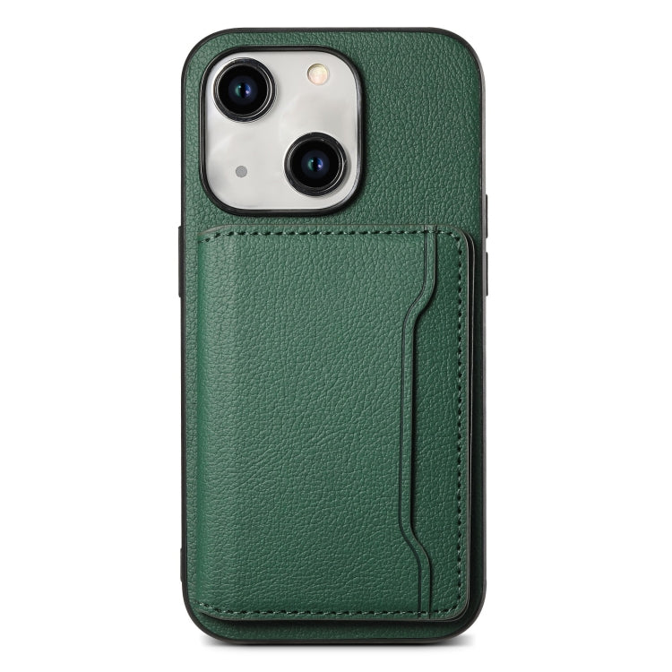 Calf Texture Card Bag Design Full Coverage Phone Case, For iPhone 15 Pro Max, For iPhone 15 Pro, For iPhone 15 Plus, For iPhone 15, For iPhone 14 Plus, For iPhone 14