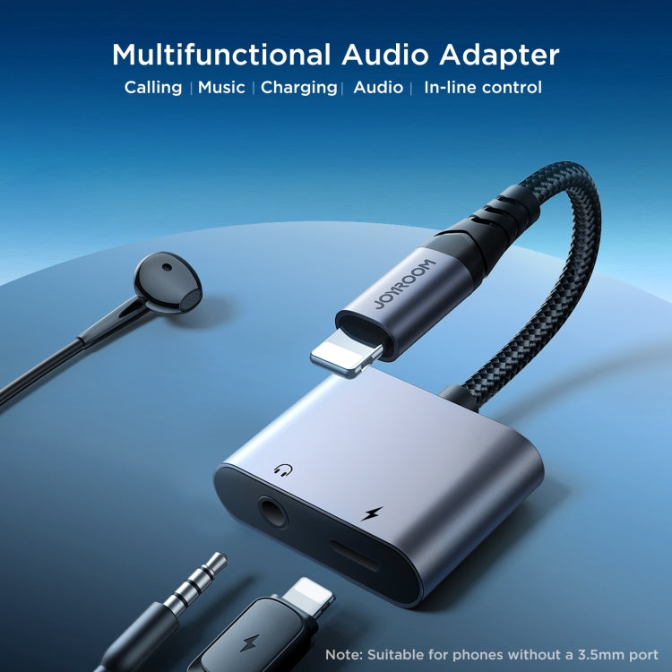 JOYROOM SY-L01 Transsion Series 2 in 1 8 Pin to 3.5mm+8 Pin Audio Adapter, SY-L01