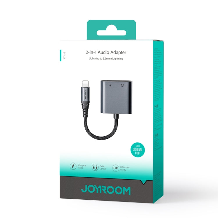 JOYROOM SY-L01 Transsion Series 2 in 1 8 Pin to 3.5mm+8 Pin Audio Adapter, SY-L01