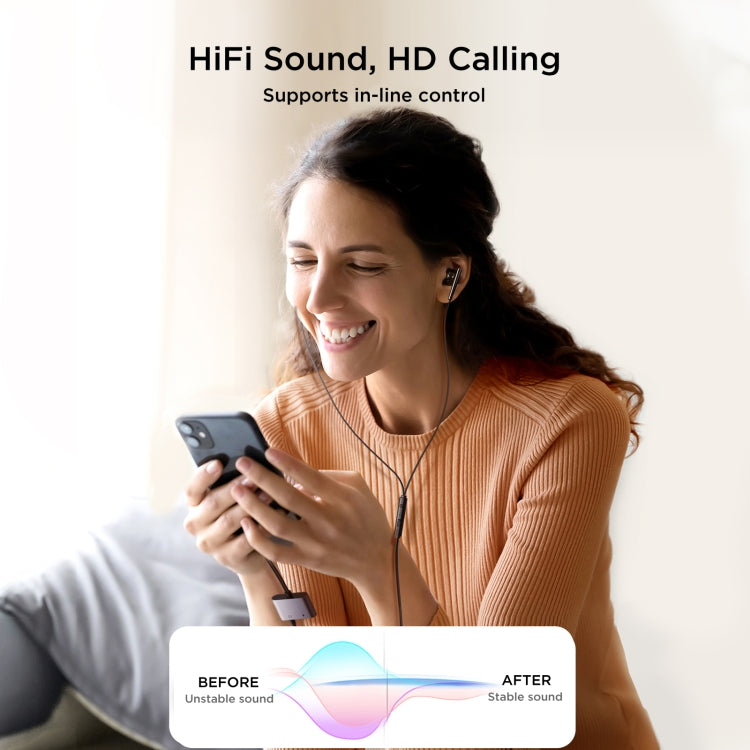 JOYROOM SY-L02 Transsion Series 2 in 1 8 Pin to Dual 8 Pin Audio Adapter, SY-L02