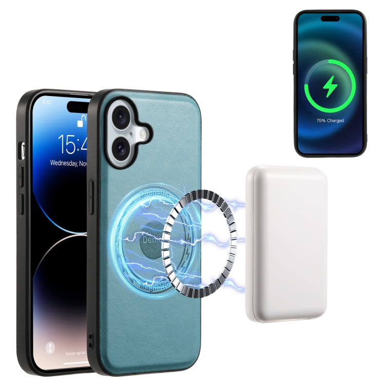 Denior Cowhide Texture Leather MagSafe Phone Case, For iPhone 16 Pro Max, For iPhone 16 Pro, For iPhone 16 Plus, For iPhone 16, For iPhone 15 Pro Max, For iPhone 15 Pro