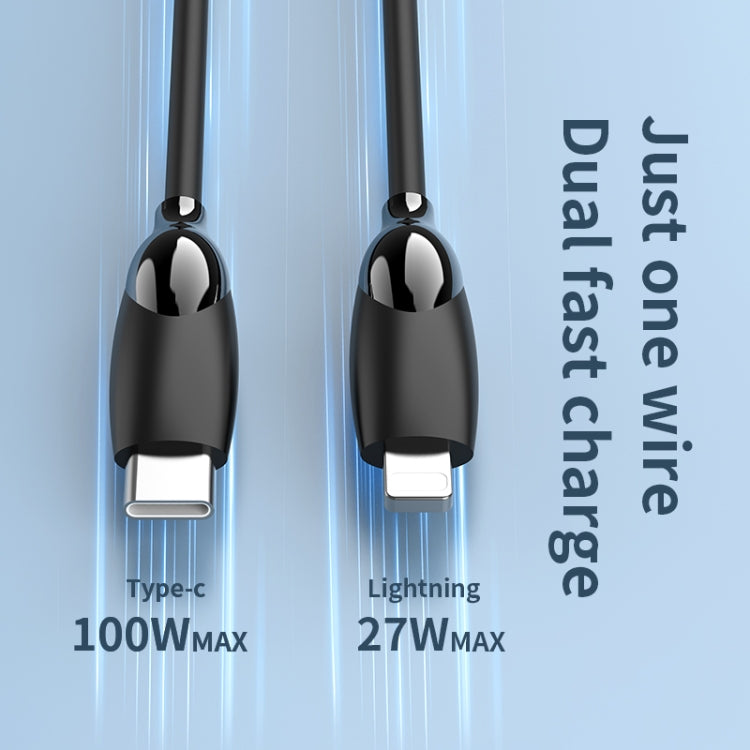 1.2m 100W USB-C / Type-C to USB-C / Type-C + 8 Pin Fast Charging Data Cable, 1.2m 100W