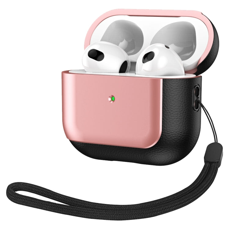 Electroplated Leather Texture Wireless Earphones Protective Case