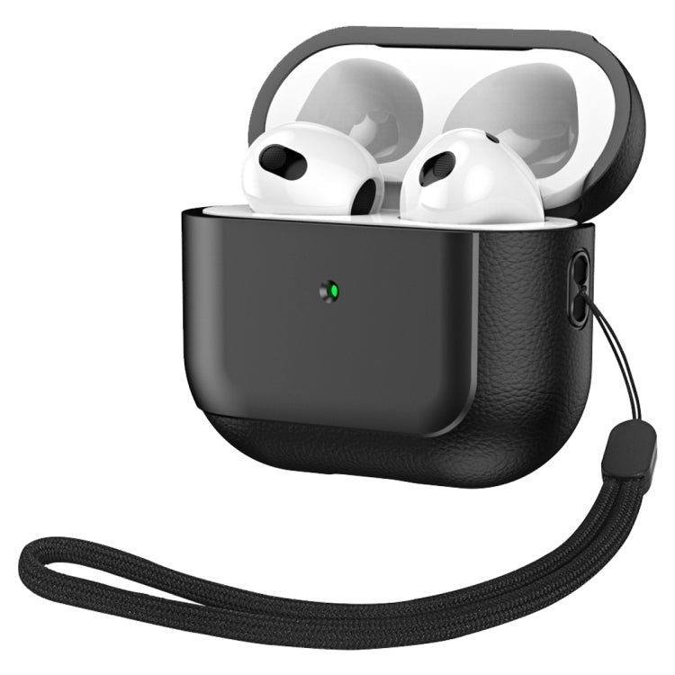 Electroplated Leather Texture Wireless Earphones Protective Case